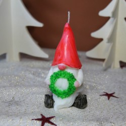 Bougie gnome de Noël